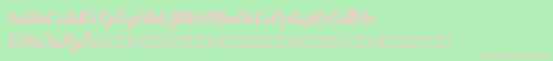 Quintuples Font – Pink Fonts on Green Background