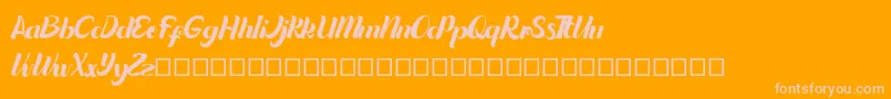 Quintuples Font – Pink Fonts on Orange Background
