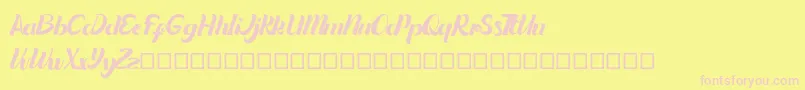 Quintuples Font – Pink Fonts on Yellow Background