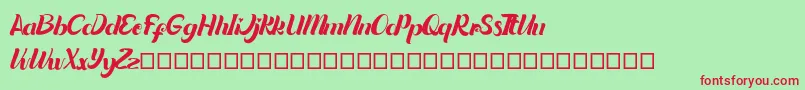 Quintuples Font – Red Fonts on Green Background