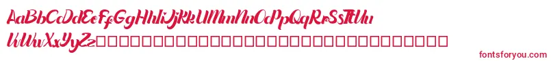 Quintuples Font – Red Fonts on White Background