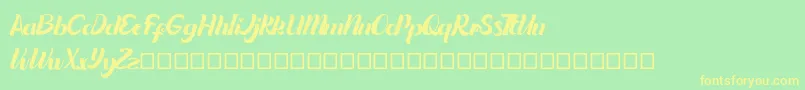 Quintuples Font – Yellow Fonts on Green Background