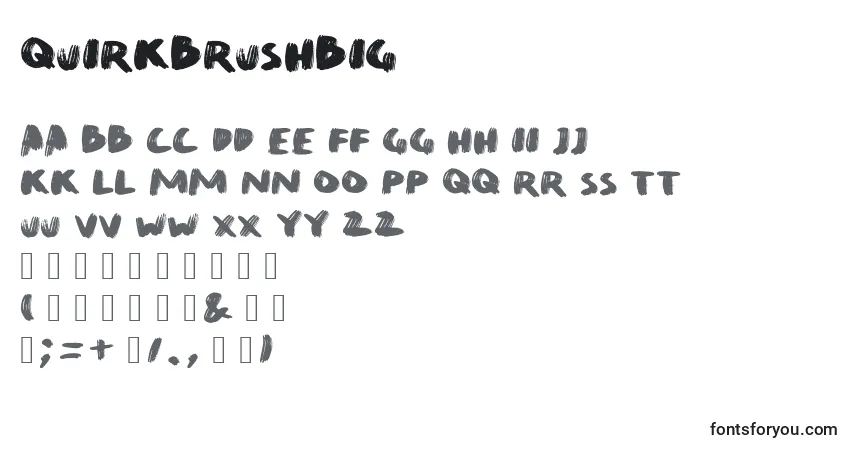 Schriftart QuirkBrushBig – Alphabet, Zahlen, spezielle Symbole