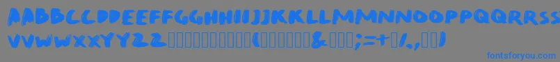 QuirkBrushBig-Schriftart – Blaue Schriften auf grauem Hintergrund