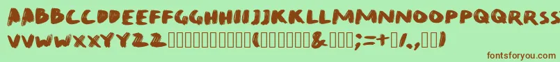 QuirkBrushBig Font – Brown Fonts on Green Background