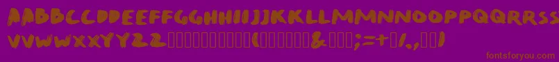Шрифт QuirkBrushBig – коричневые шрифты на фиолетовом фоне