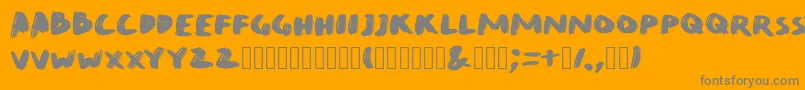 QuirkBrushBig-Schriftart – Graue Schriften auf orangefarbenem Hintergrund