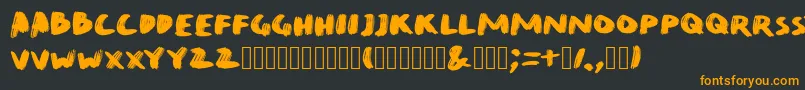 フォントQuirkBrushBig – 黒い背景にオレンジの文字