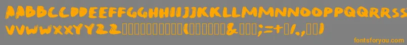 QuirkBrushBig-Schriftart – Orangefarbene Schriften auf grauem Hintergrund