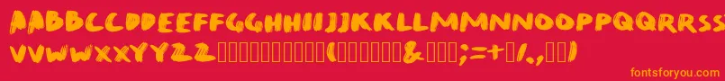 QuirkBrushBig Font – Orange Fonts on Red Background