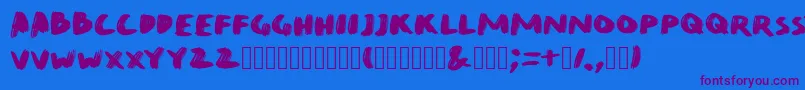 QuirkBrushBig Font – Purple Fonts on Blue Background