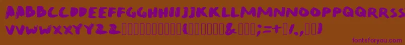 QuirkBrushBig Font – Purple Fonts on Brown Background