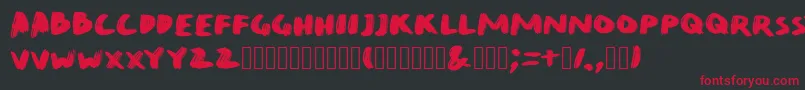 QuirkBrushBig Font – Red Fonts on Black Background