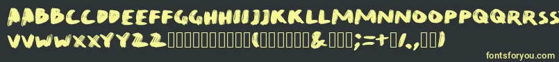 QuirkBrushBig Font – Yellow Fonts on Black Background