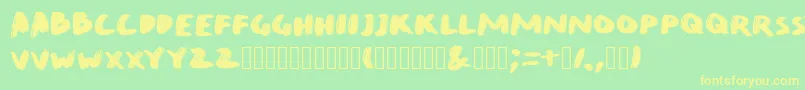 QuirkBrushBig Font – Yellow Fonts on Green Background