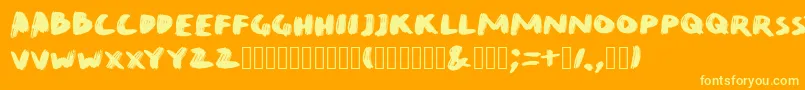QuirkBrushBig Font – Yellow Fonts on Orange Background