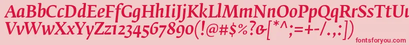 fuente FedraserifbproMediumitalic – Fuentes Rojas Sobre Fondo Rosa