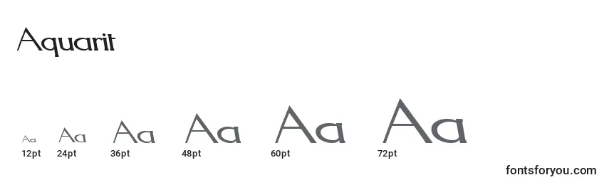 sizes of aquarit font, aquarit sizes