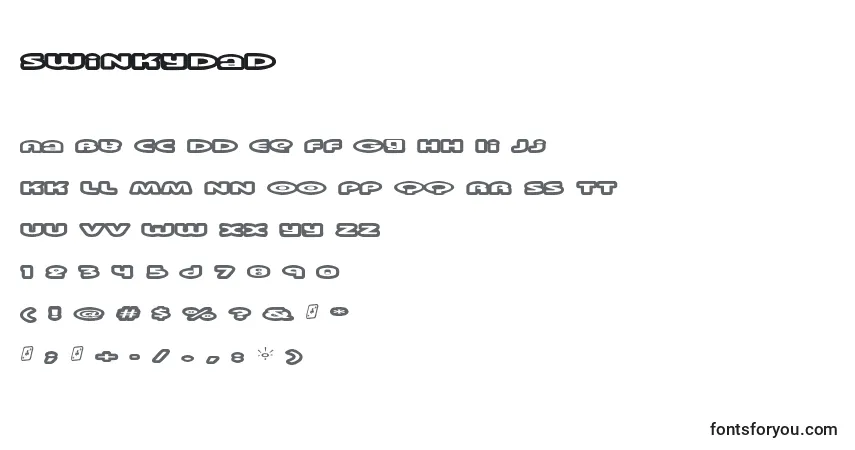 characters of swinkydad font, letter of swinkydad font, alphabet of  swinkydad font