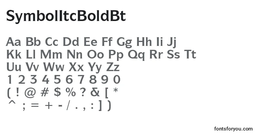 characters of symbolitcboldbt font, letter of symbolitcboldbt font, alphabet of  symbolitcboldbt font