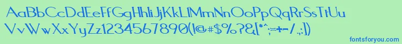 Aquarit Font – Blue Fonts on Green Background