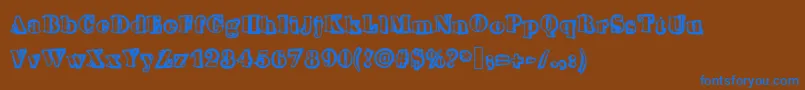 Morris Font – Blue Fonts on Brown Background