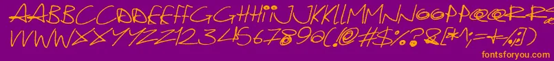 Quirky Cat Italic Font – Orange Fonts on Purple Background