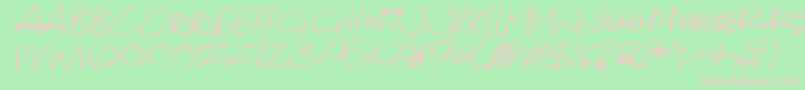 フォントQuirky Cat Italic – 緑の背景にピンクのフォント
