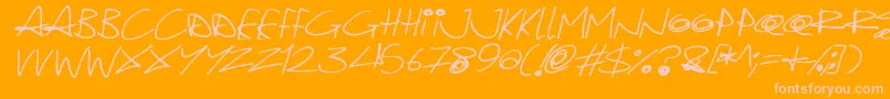 Шрифт Quirky Cat Italic – розовые шрифты на оранжевом фоне
