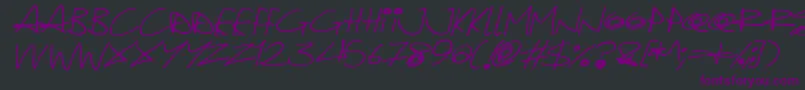 Quirky Cat Italic Font – Purple Fonts on Black Background