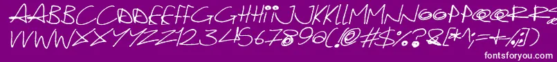 Quirky Cat Italic Font – White Fonts on Purple Background