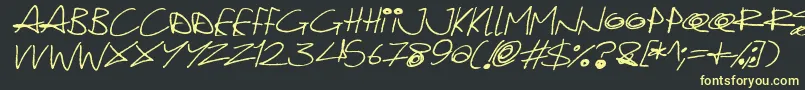 Quirky Cat Italic Font – Yellow Fonts on Black Background