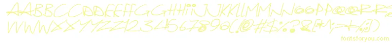 フォントQuirky Cat Italic – 黄色のフォント