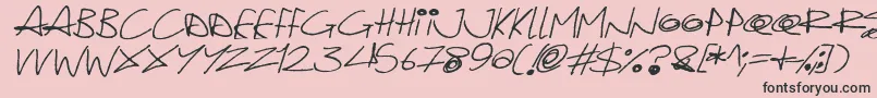 フォントQuirky Cat Italic – ピンクの背景に黒い文字