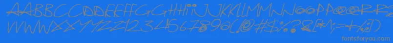Czcionka Quirky Cat Italic – szare czcionki na niebieskim tle