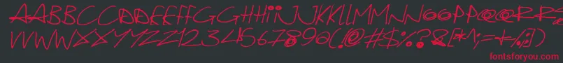 Quirky Cat Italic Font – Red Fonts on Black Background