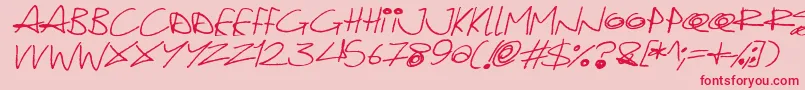 フォントQuirky Cat Italic – ピンクの背景に赤い文字