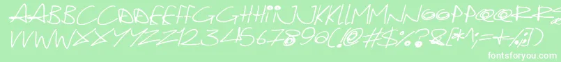 Quirky Cat Italic Font – White Fonts on Green Background