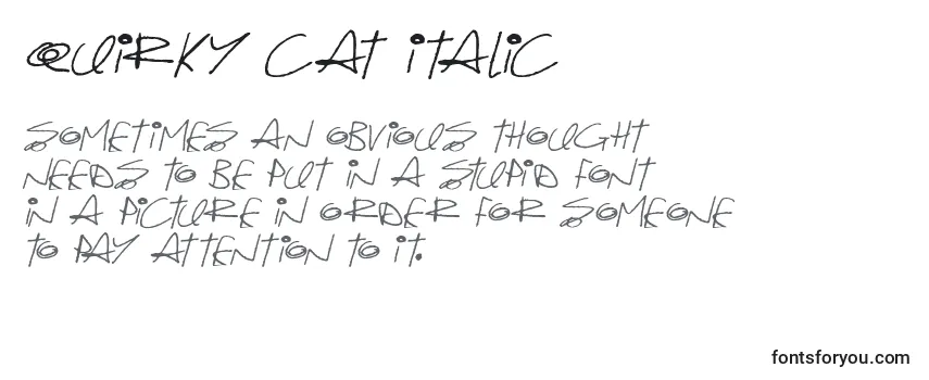 Revisão da fonte Quirky Cat Italic (138001)