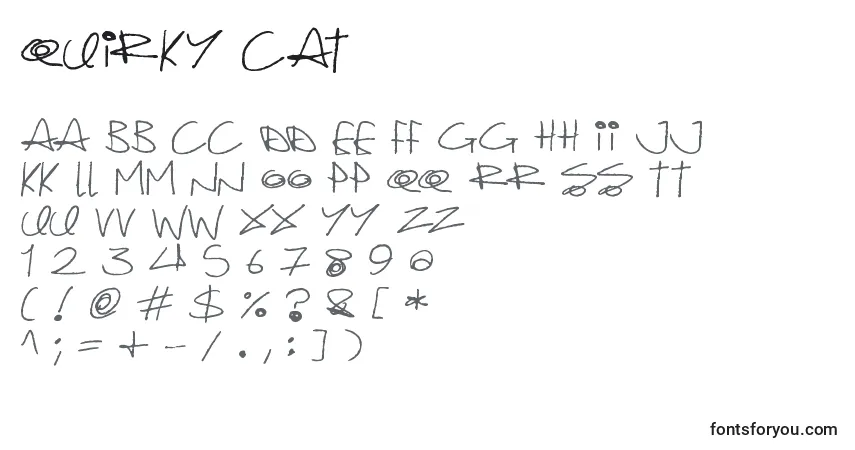 Czcionka Quirky Cat – alfabet, cyfry, specjalne znaki