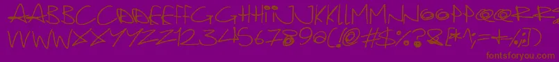 Quirky Cat Font – Brown Fonts on Purple Background