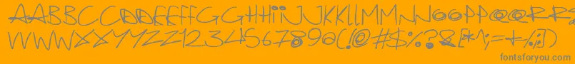 Quirky Cat Font – Gray Fonts on Orange Background