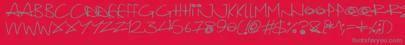 Quirky Cat Font – Gray Fonts on Red Background