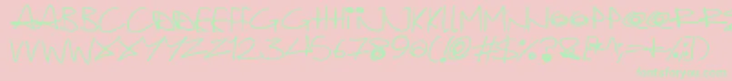 Quirky Cat Font – Green Fonts on Pink Background