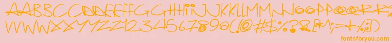 Quirky Cat Font – Orange Fonts on Pink Background