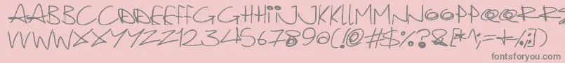 Quirky Cat Font – Gray Fonts on Pink Background