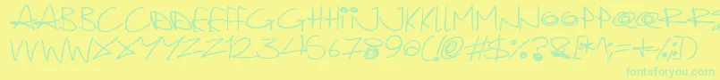 Quirky Cat Font – Green Fonts on Yellow Background