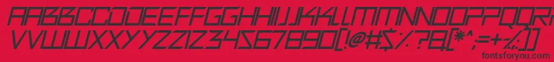 Quirky Robot Italic Font – Black Fonts on Red Background