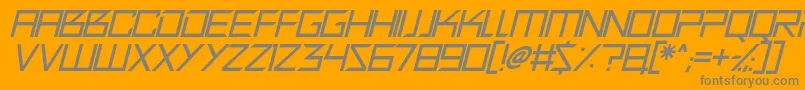 Quirky Robot Italic Font – Gray Fonts on Orange Background