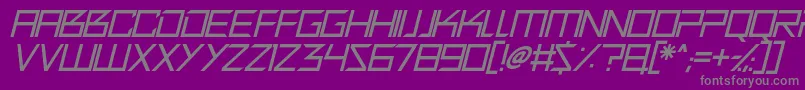 Quirky Robot Italic Font – Gray Fonts on Purple Background